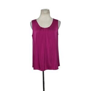 Talbots fuchsia sleeveless pleated front blouse size 10P